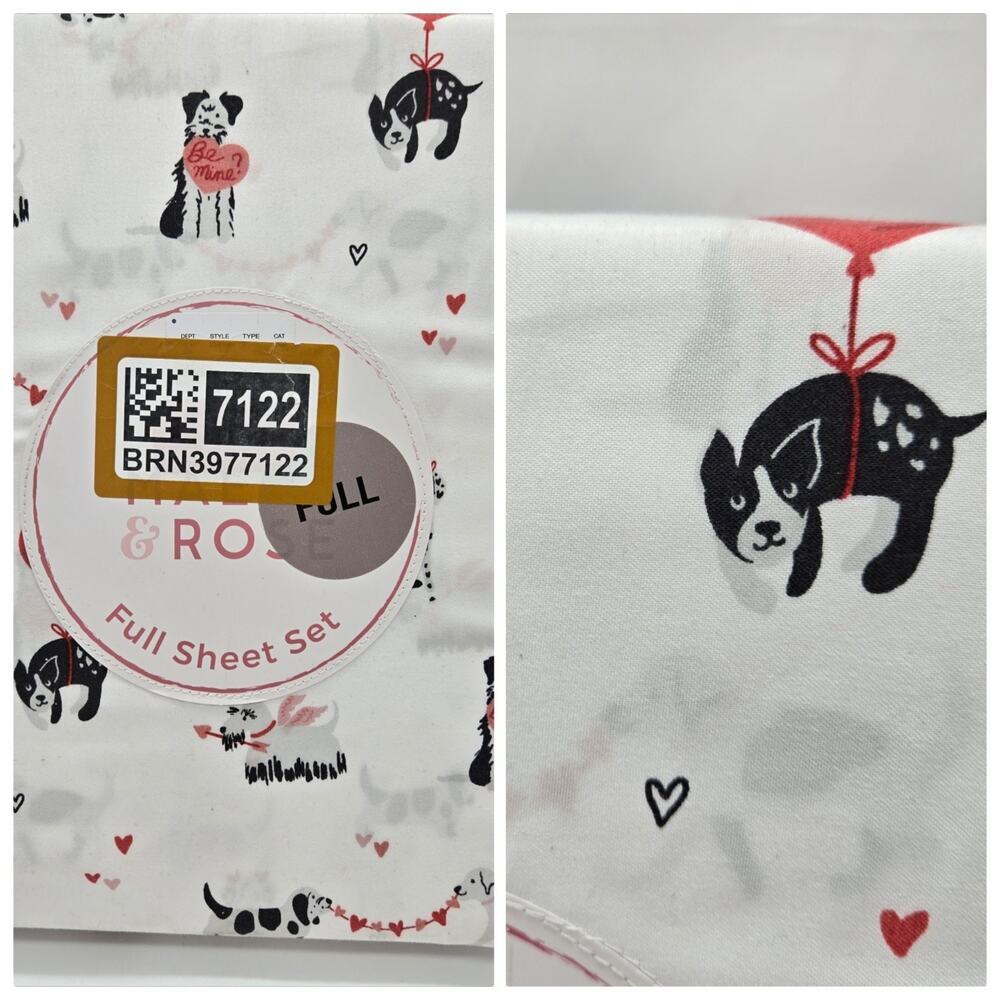 Maeve & Rose FULL Sheet Set Dog Heart PUPPY DOGGY LOVE NEW! Fun